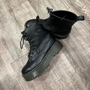 Forever 21 Black Combat Boots Size 8/9